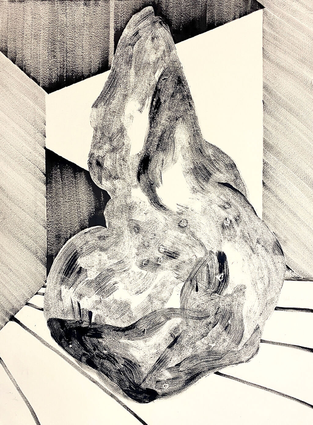 Misshapen — woodblock print